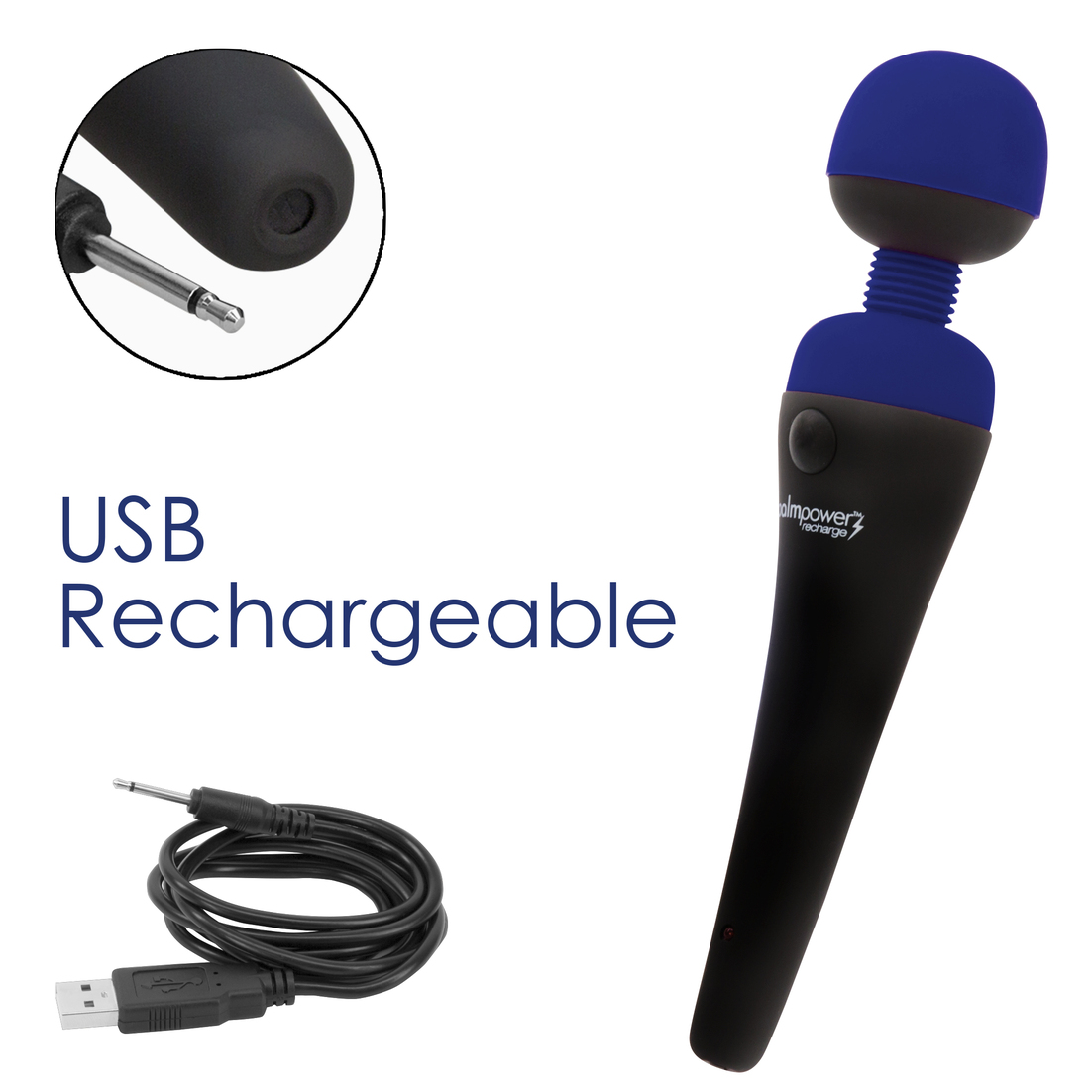 PalmPower® Recharge Massage Wand – Blue - Image 7