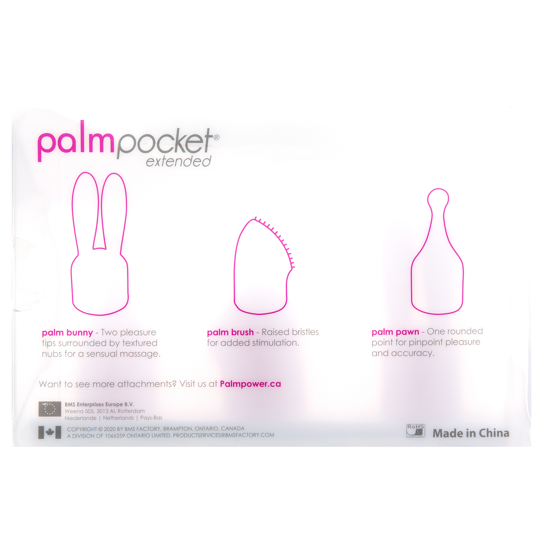 BMS - PalmPocket Extended – Silicone Massage Heads – For Use with PalmPower Pock - Image 2