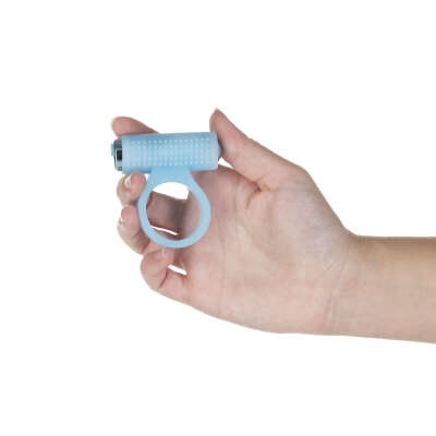 Alternative view of Cosmic Ring – Vibrating Cock Ring – Glow-in-the-Dark Blue