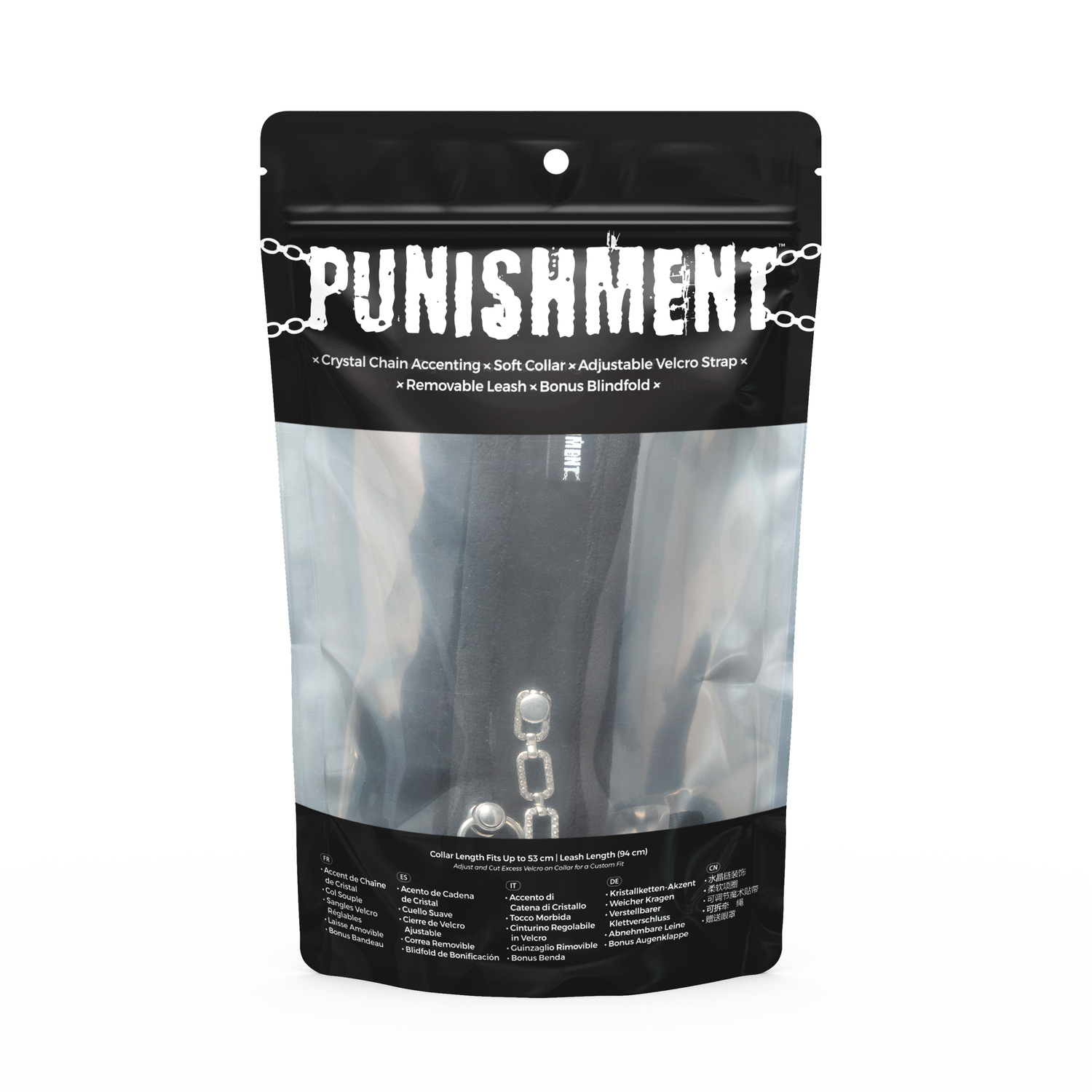 Punishment - Crystal Collar & Leash – Black - Image 2
