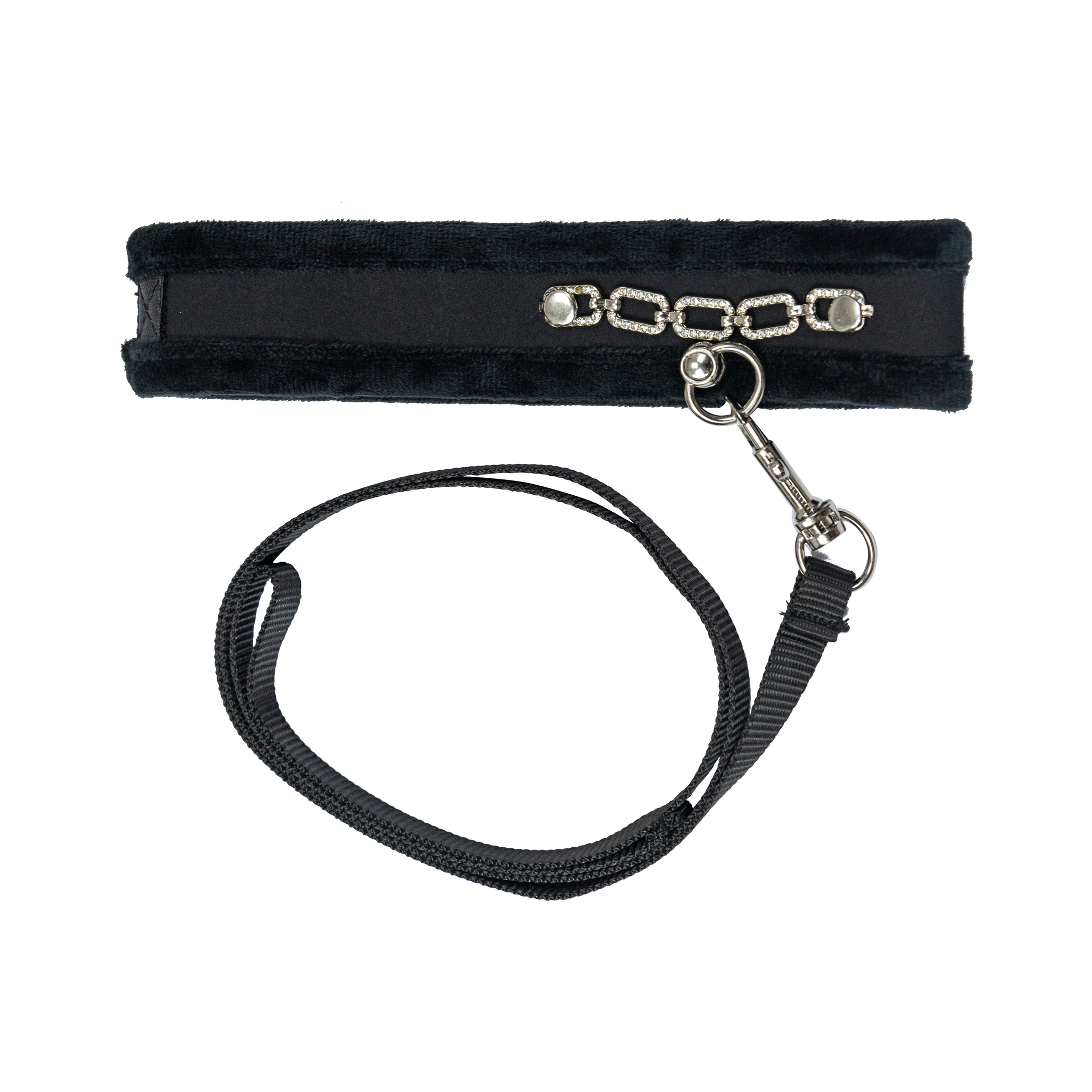 Punishment - Crystal Collar & Leash – Black - Image 4