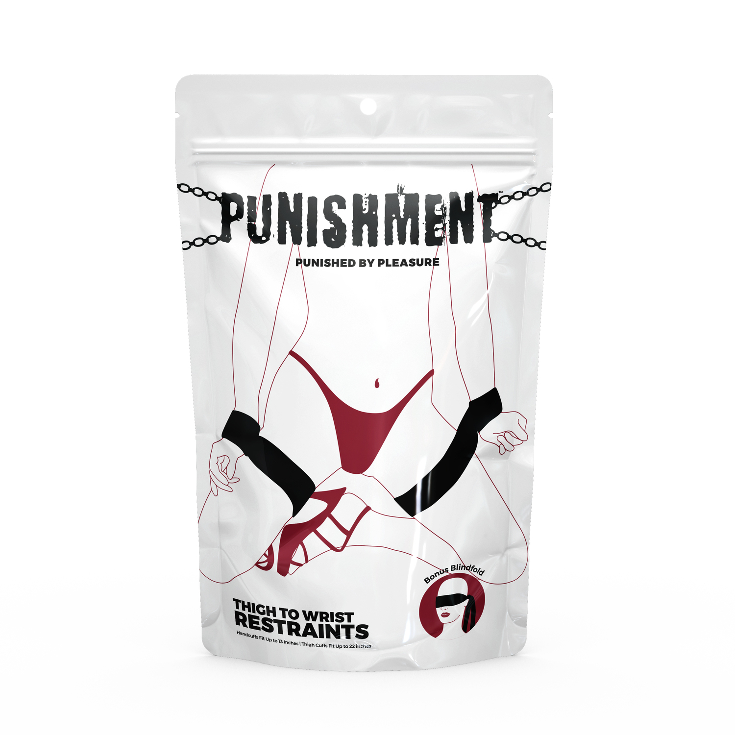 Punishment - Thigh to Wrist Restraints – Black - Image 4
