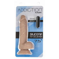 Addiction Mark 7.5" Dildo With Balls with Bullet - Beige - Image 5