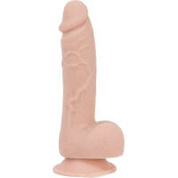 Addiction Mark 7.5" Dildo With Balls with Bullet - Beige