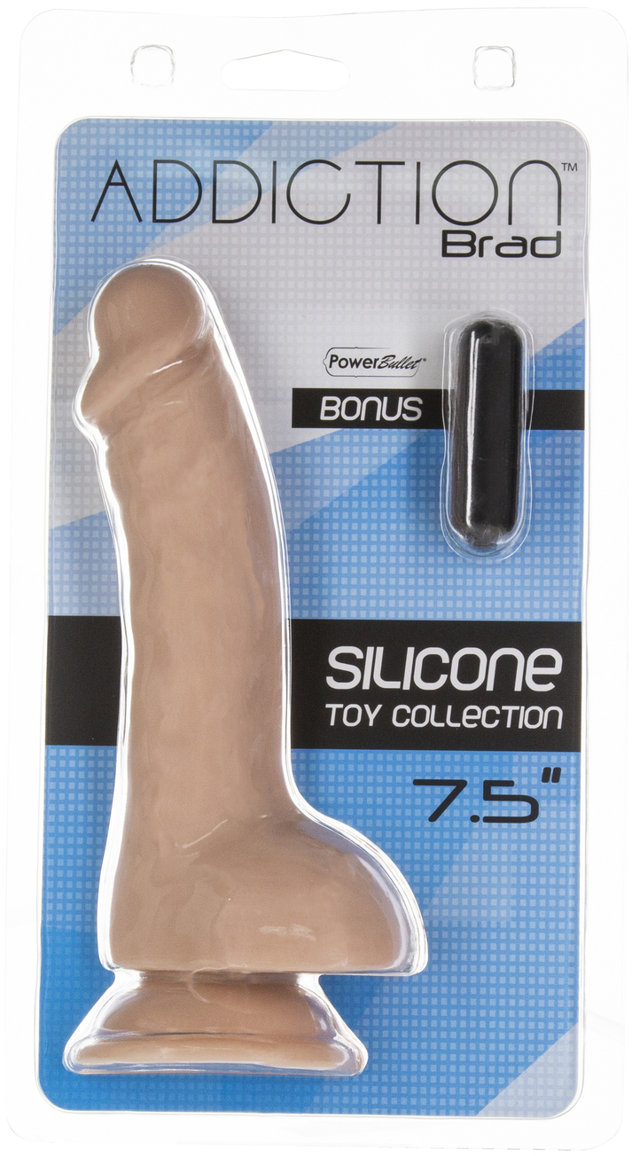 Addiction Brad 7.5" Dildo With Balls Includes Bullet - Image 3