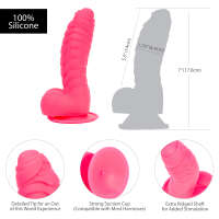 Addiction Tom 7" Dildo With Balls - Pink - Image 5