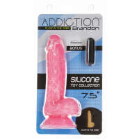 Addiction Brandon 7.5" Glow-in-the-Dark Dildo With Balls - Pink - Image 6
