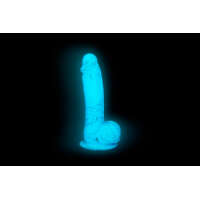 Addiction Luke 7.5" Glow-in-the-Dark Dildo With Balls - Blue - Image 6