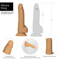 Naked Addiction 8" Silicone Dual Density Dildo – Caramel - Image 15