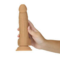 Naked Addiction 8" Silicone Dual Density Dildo – Caramel - Image 5