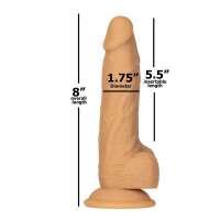 Naked Addiction 8" Rotating & Vibrating Dildo with Remote – Caramel - Image 10