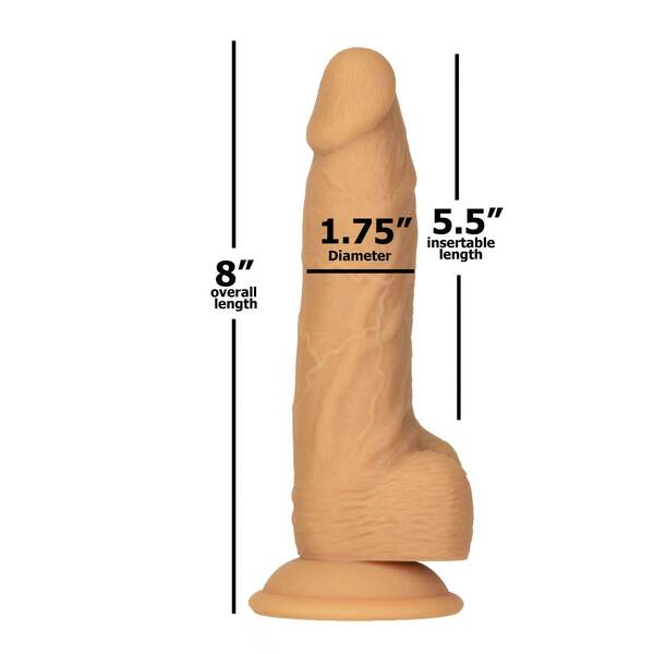 Naked Addiction 8" Rotating & Vibrating Dildo with Remote – Caramel - Image 10