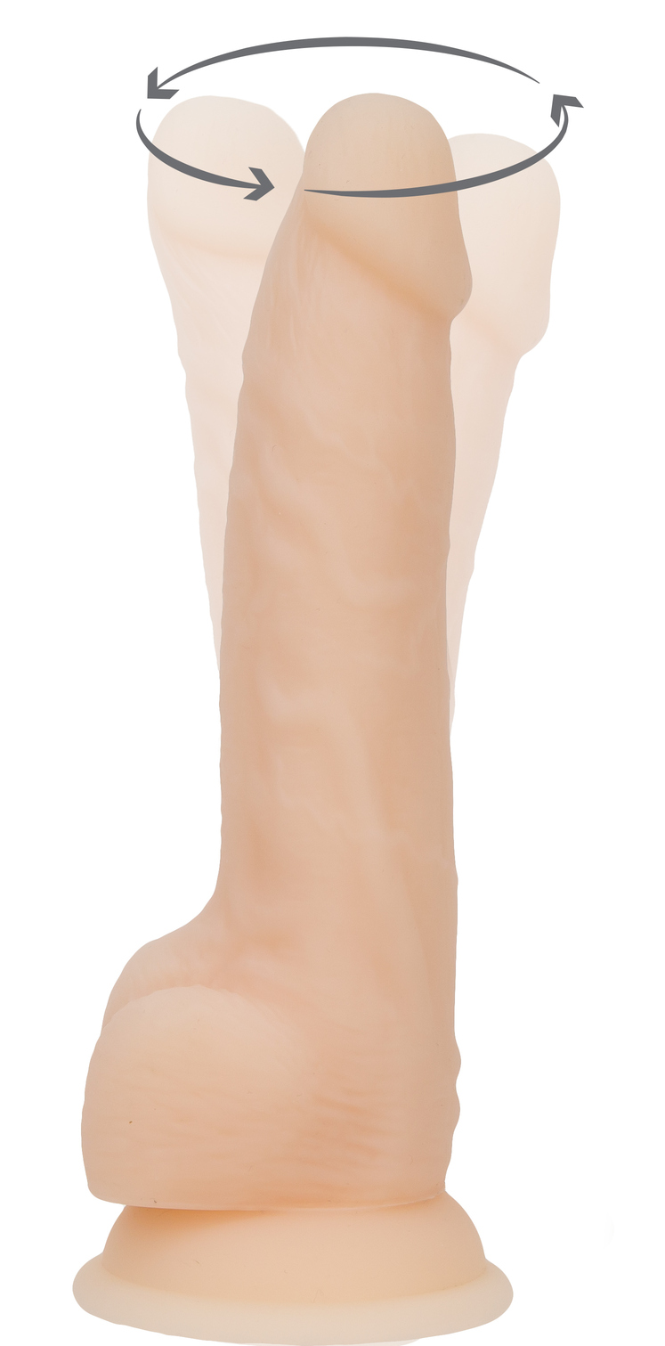 Naked Addiction 8" Rotating & Vibrating Dildo with Remote – Vanilla - Image 5