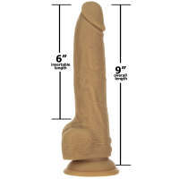 Naked Addiction 9” Thrusting Dong with Remote - Caramel - Image 3
