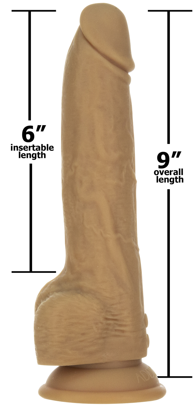 Naked Addiction 9” Thrusting Dong with Remote - Caramel - Image 3