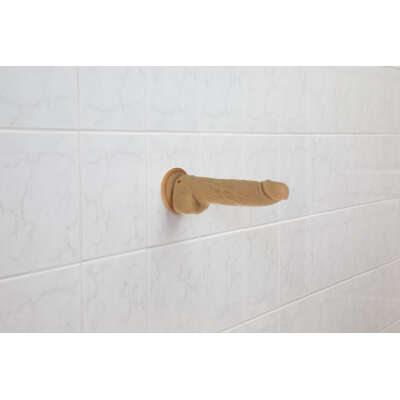 Naked Addiction 9” Thrusting Dong with Remote - Caramel