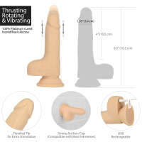 Naked Addiction 6.5" Thrusting Dong With Remote - Vanilla - Image 8