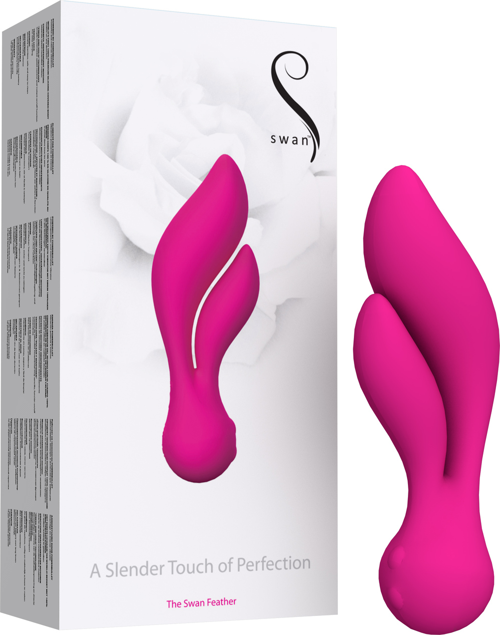 The Swan Feather - Dual Vibrator - Rechargeable - Pink - Image 3